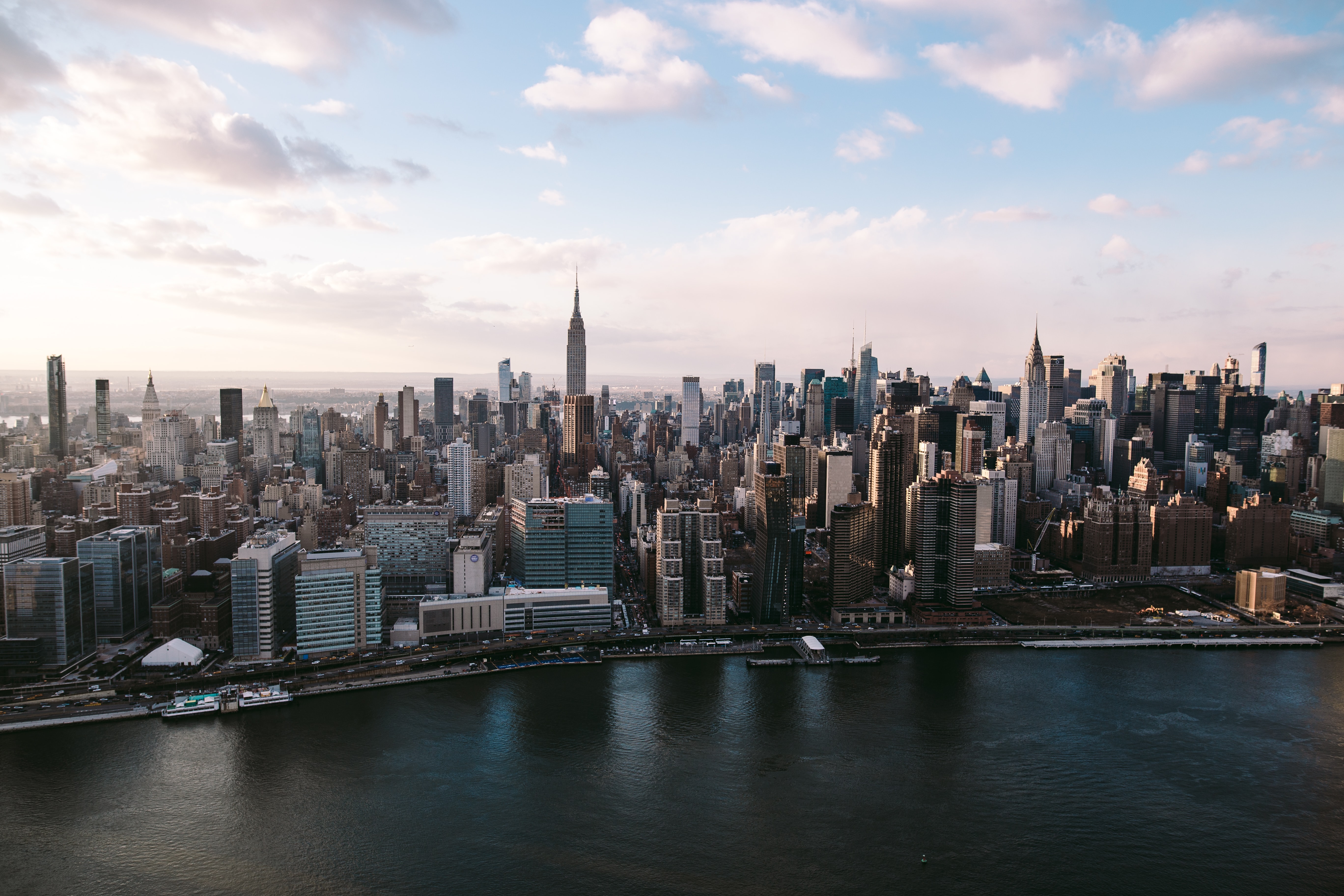 The city of new York and the New York Skyline. City of New York by night