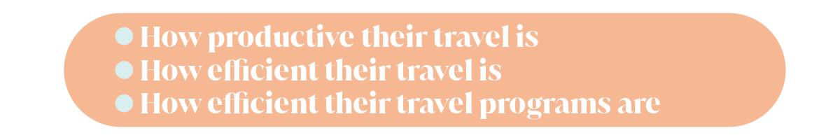 How productive their travel is, how efficient their travel is, how effective their travel programmes are