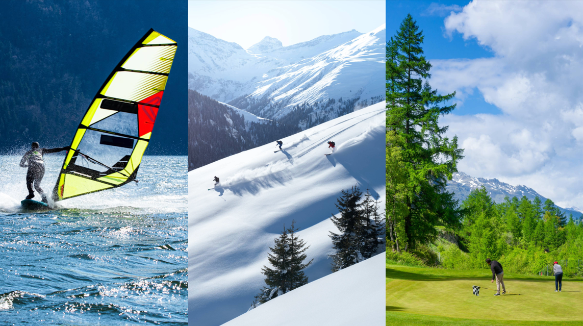 Windsurfing, skiing and golf at Zug