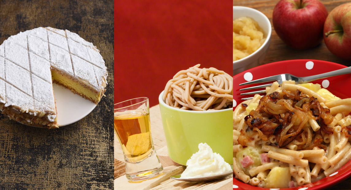 Cherry cake, cherry liquor and a cheesy local dish.