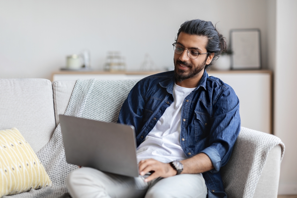Man working on Laptop