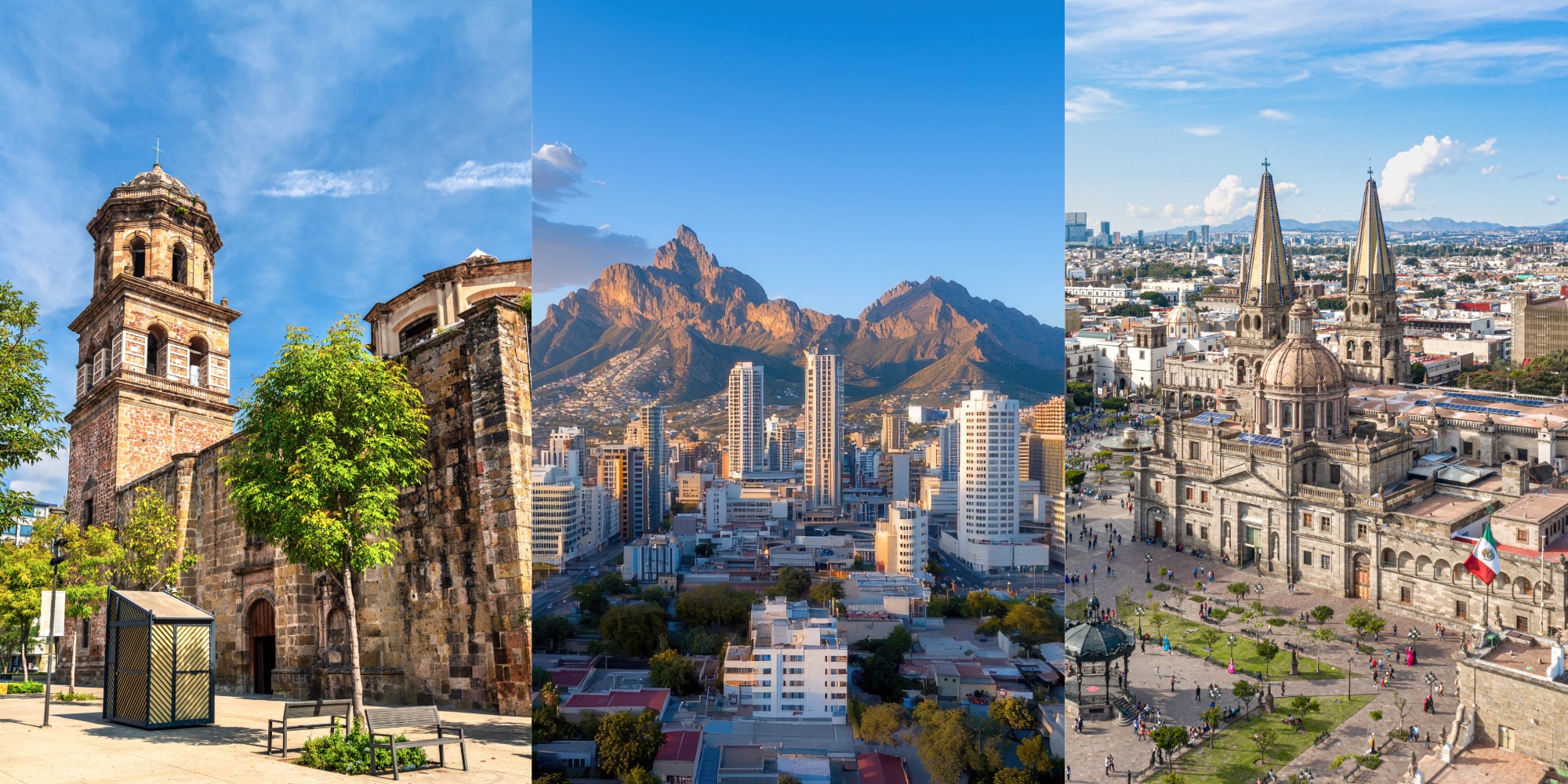 Guadalajara, Monterrey, Mexico City