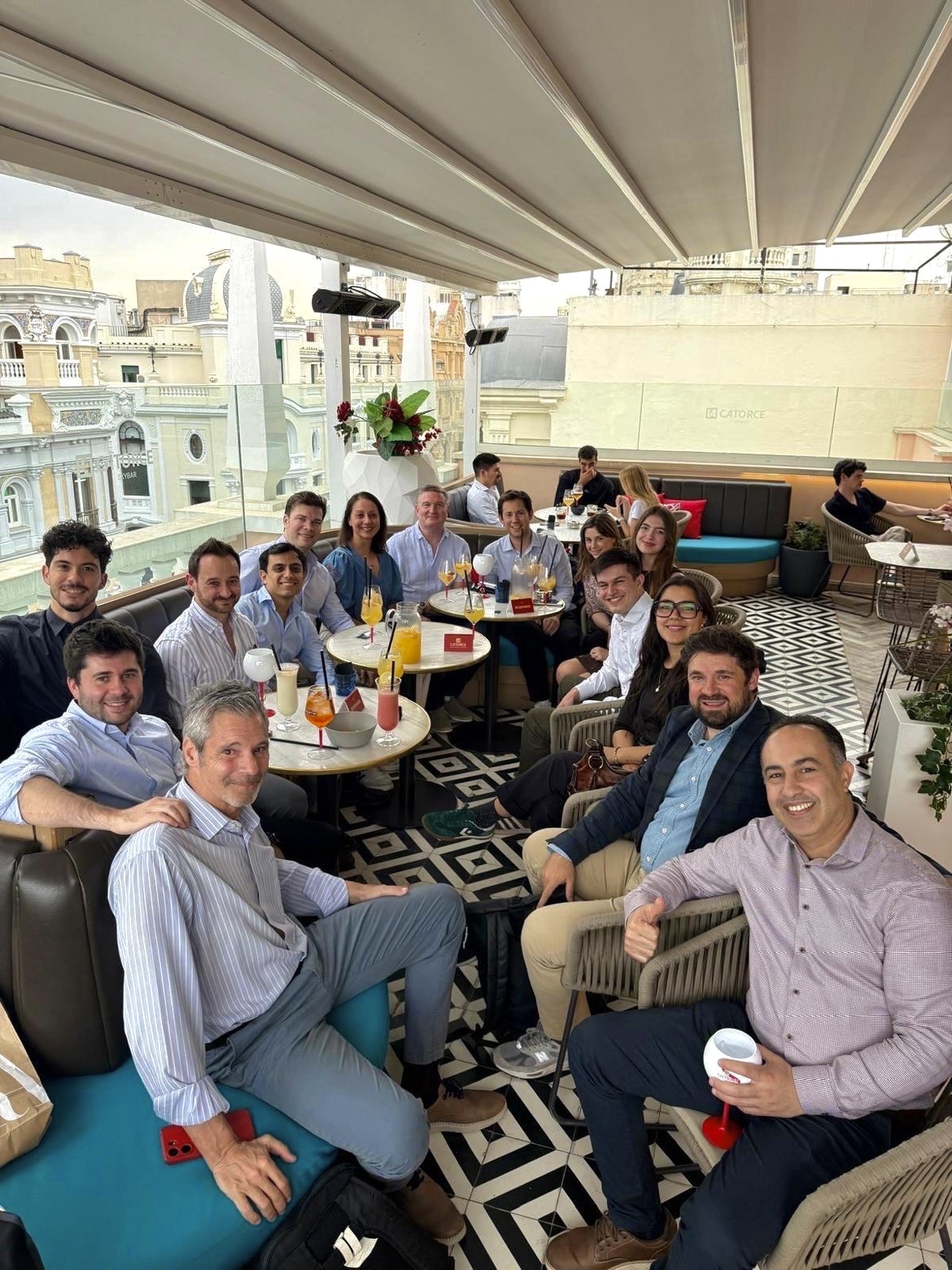 Photo of drinks with the Madrid team