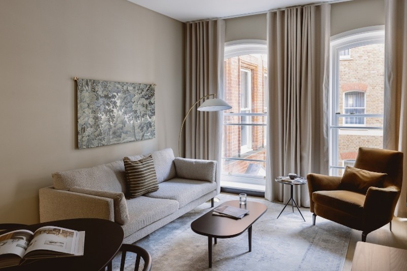 Living room area, serviced apartment