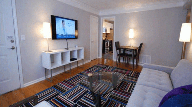 Stylish living area at Brookwood Apartment