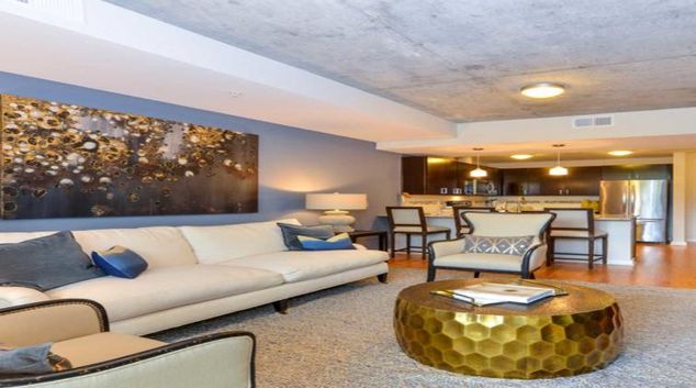 Stylish living area at Atlantic House Atlanta