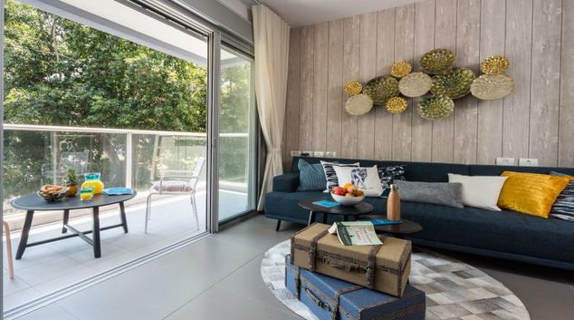 Living room at Dizengoff Apartment