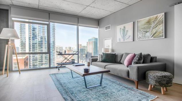 Living room at 311 Illinois Apartment