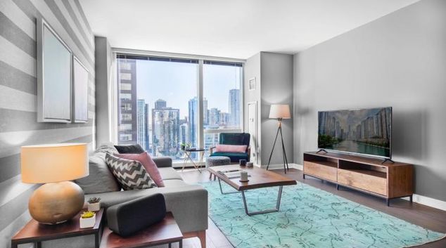 Living room at Lake Shore Drive Apartment