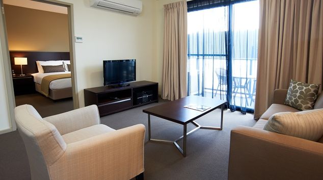 Living room at Quest Moorabbin Apartments