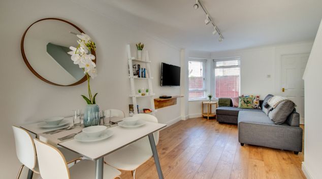 Living room at Pontcanna Mews