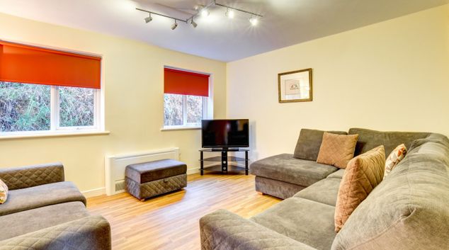 Living room at Ysgubor Y Coedref Cottage