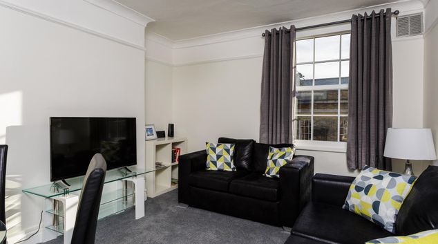 Living area at Braganza House Apartments, Old Portsmouth, Portsmouth