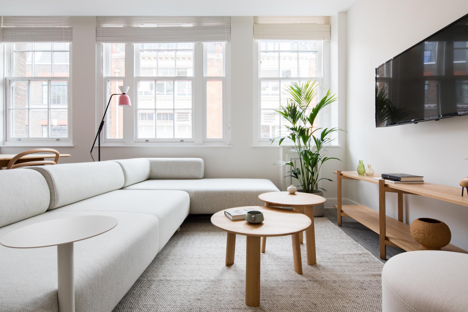 Living room at Leicester Square 8a Apartments