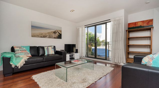 Living area at Sunny Townhouse, Freemans Bay, Auckland