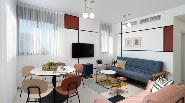 Living area at Ben Yehuda St Apartments, Marina, Tel Aviv