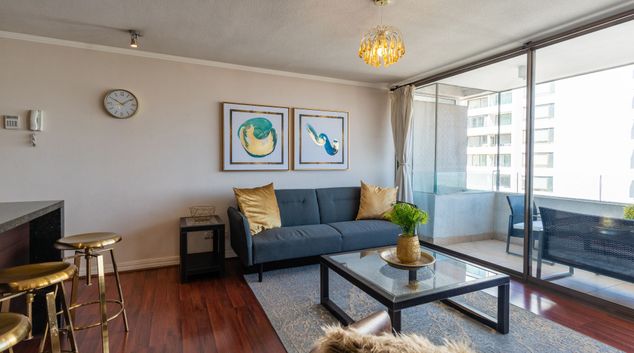 Living area at Kennedy Gold Apartment, Las Condes, Santiago