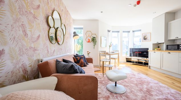 Living area at Riverside Gardens, Taffs Mead, Cardiff