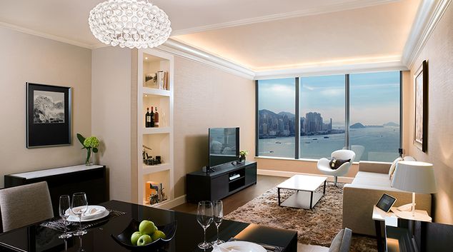 Living room at Gateway Apartments, Yau Ma Tei, Hong Kong