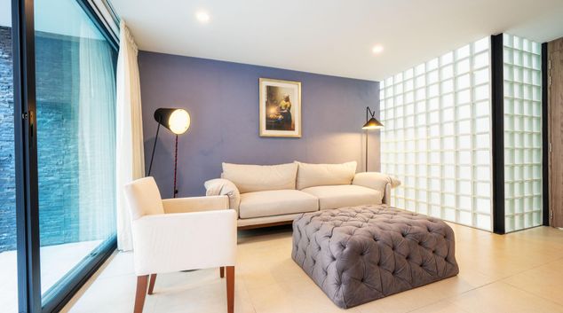 Living room at Cefiro Winds, Coyoacan, Mexico City
