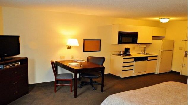 Studio living area at Candlewood Suites Raleigh Crabtree