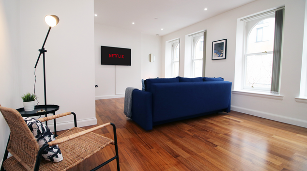 Living room at David Morgan Serviced Apartments, Centre, Cardiff
