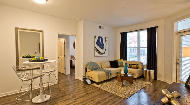 Living room at The Exchange at West Midtown, Home Park, Atlanta