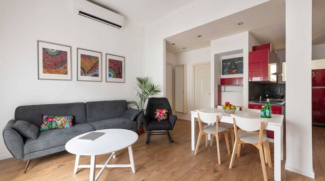 Living room at Frishman Apartment, Old North, Tel Aviv