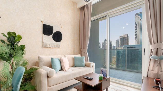 Living room at Vera Tower, Business Bay, Dubai