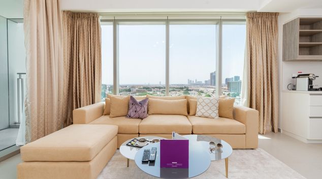 Living room at Downtown Views Tower, Za'abeel 2, Dubai