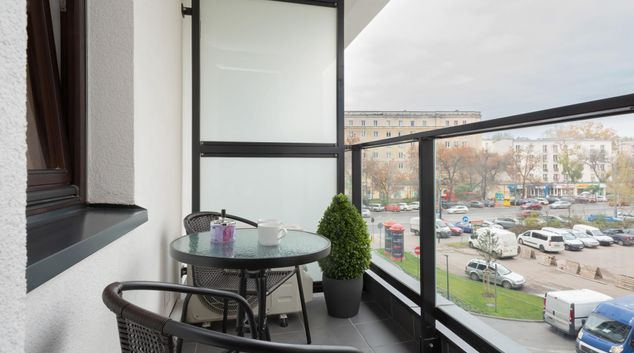 Balcony at Apartment Warsaw CityLink, Młynów, Warsaw