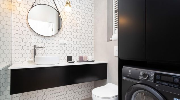 Laundry facilities at Apartment Warsaw CityLink, Młynów, Warsaw