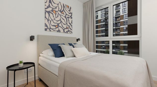 Double bedroom at Domaniewska, Sluzewiec, Warsaw