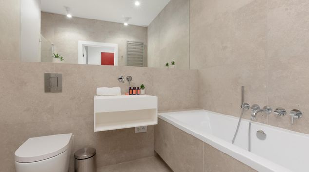 Bathroom at Domaniewska, Sluzewiec, Warsaw