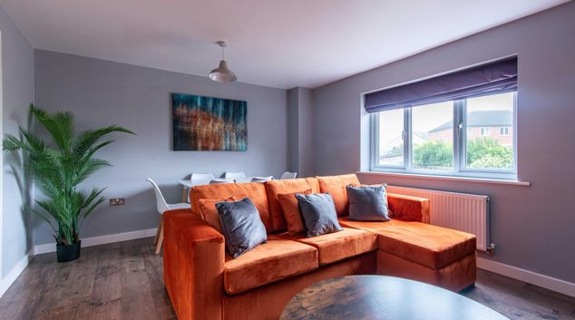 Living room at Wharf House, Knottingley, Leeds