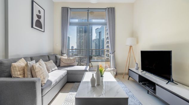 Living room at The Burj Khalifa Collection, Downtown, Dubai