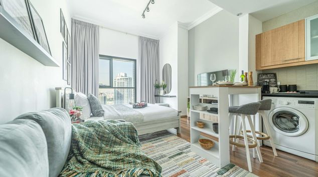 Living room at Zumurud Tower, Dubai Marina, Dubai