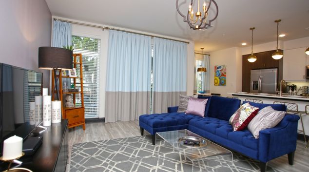 Living room at Axis Midtown, Midtown, Atlanta