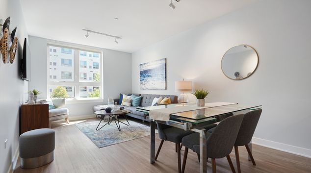 Living room at The Residences at Payton Place, Arlington Heights, Chicago