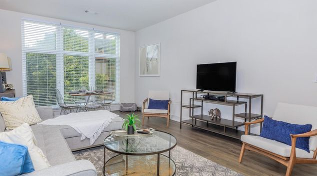 Living room at State & Grand Serviced Apartments, River North, Chicago