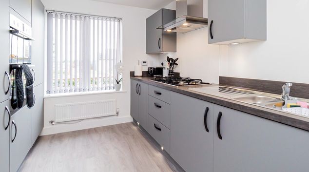 Kitchen view at Azure Close, Overslade, Rugby