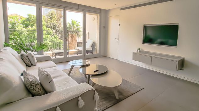 Living room at Pines Belle, Lev Hair, Tel Aviv