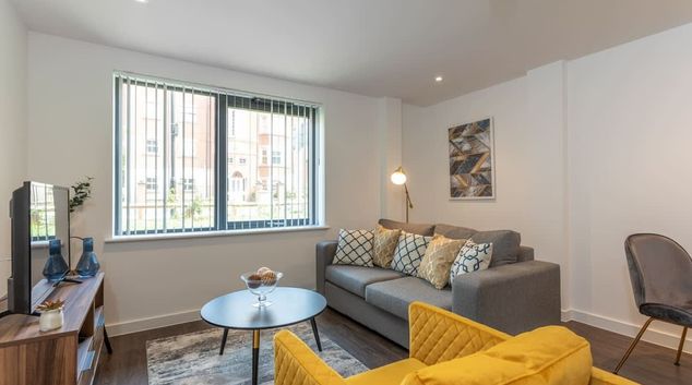 Living view at York Apartments, Layerthorpe, York