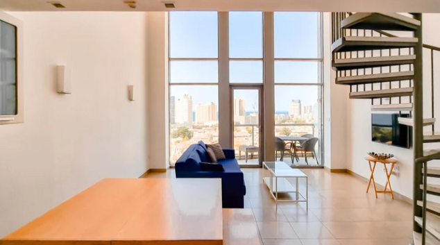 Living room at Alysse Eilat, Shabazi Neve Tzedek, Tel Aviv