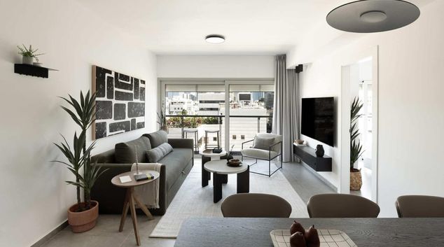 Living area at Allenby New, Lev Hair, Tel Aviv