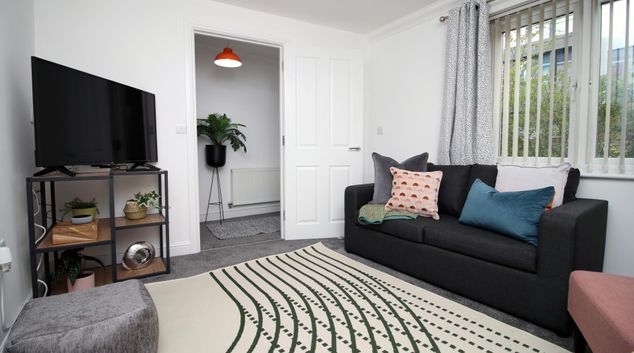 Living room at Dock House, Pillgwenlly, Newport