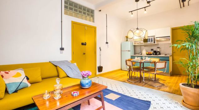 Living room at Miravalle, Hipódromo, Mexico City
