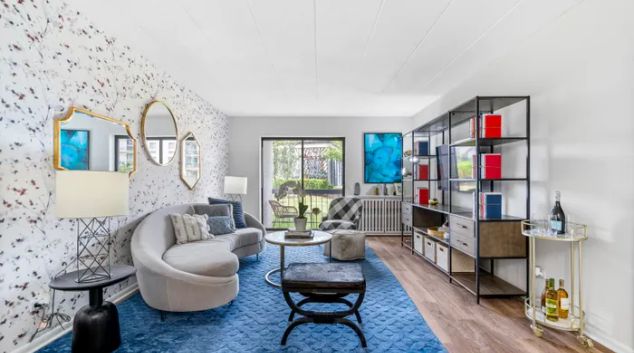Living room at Residences at Lakeside, Lombard, Chicago