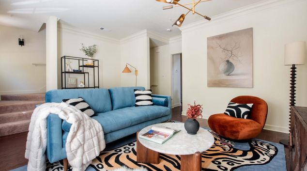 Living room at Chez Nous, Morningside-Lenox Park, Atlanta