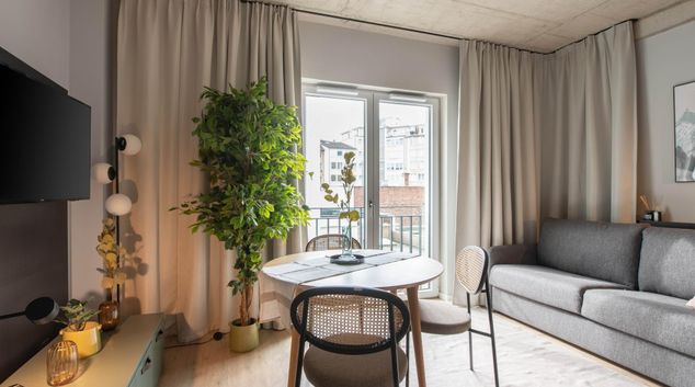 Living room at limehome Dusseldorf Stresemannstr, Carlstadt, Dusseldorf